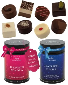 Danke Mama & Danke Papa - Pralinen, ohne Alkohol handmade