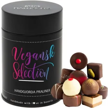 God Jul, vegan - Svenska (Premiumdose) - Schwedische Edition vegane Manufaktur Pralinen handmade teils mit Alkohol aus veganer Schokolade (150g)