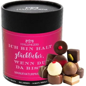 Ich bin halt glücklicher wenn Du da bist XXL (Pralinen Mix, ohne Alkohol)