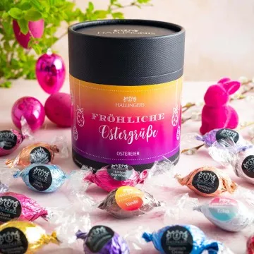 Fröhliche Ostergrüße XXL (Pralinen-Ostereier-Mix, ohne Alkohol)