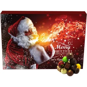 24 Manufaktur-Pralinen im Adventskalender, teilweise mit Alkohol (300g) - Make a Wish (Advents-Karton)