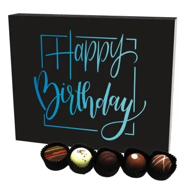 Happy Birthday XL (Pralinenbox) - Manufaktur Pralinen Geschenk handmade ohne Alkohol aus Edelkakao Schokolade (240g)