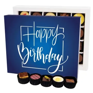 Happy Birthday blue XL - Pralinen, ohne Alkohol handmade