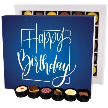 Happy Birthday blue XXL - Pralinen, ohne Alkohol handmade