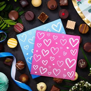 Pink&Blue Hearts 2x L (Geschenkkorb)