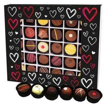 Love Black XXL (Pralinenbox) - Valentintstag Manufaktur Pralinen Geschenk handmade teils mit Alkohol aus Edelkakao Schokolade (360g)