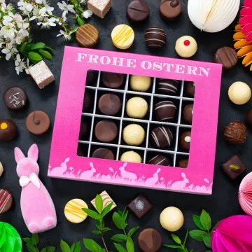 Frohe Ostern pink XL (Pralinen-Mix)