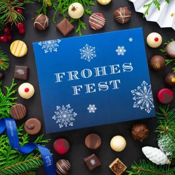 Frohes Fest Blau XL (Pralinen Mix, ohne Alkohol)