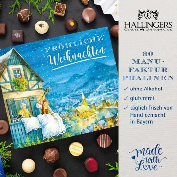 Fröhliche Weihnachten Frau Holle XXL - Pralinen, ohne Alkohol handmade