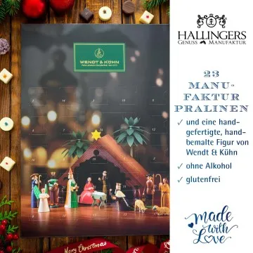 Adventskalender Wendt & Kühn - Pralinen & Engel, ohne Alkohol mit Engel