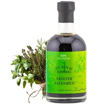 Kräuter Balsamico 3% Säure (Exklusivflasche) - Gourmet-Essig für Salate und zum Verfeinern von Getränken & Speisen - Essigzubereitung (350ml)