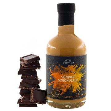 Premium Schokoladen-Sahne-Likör (350ml) - Schokolade, Likör 17% vol. (Exklusivflasche)
