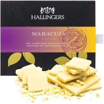 Weiße Edel-Schokolade mit Maracuja Passionsfrucht - handmade (90g) - Maracuja (Tafel-Karton)