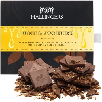 Vollmilch Edel-Schokolade mit Honig & Joghurt, handmade (90g) - Honig-Joghurt (Tafel-Karton)