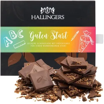 Guten Start (Tafel-Karton) - Vollmilch Edel-Schokolade mit Mango & Vanille, handmade (90g)