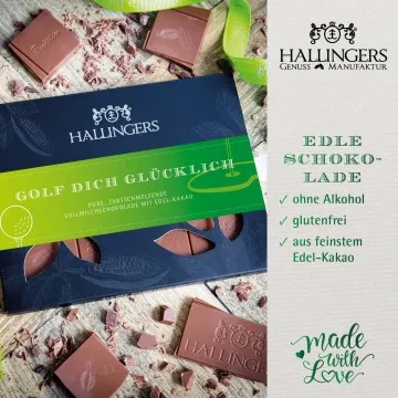 Golf dich glücklich (Pur) - Schokolade, handmade ohne Alkohol