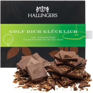 Golf dich glücklich (Pur) - Schokolade, handmade ohne Alkohol