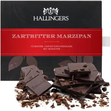 Marzipan (Tafel-Karton) - Vegane Schokolade Zartbitter-Edelkakao mit Mandel-Marzipan - handmade, alkoholfrei (90g)