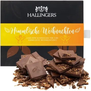Vollmilch Edel-Schokolade mit Eierlikör, handmade (90g) - Himmlische Weihnachten (Tafel-Karton)
