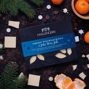 10x Frohe Weihnachten & Gutes Neues Jahr (Schokoladentafel, weiß)