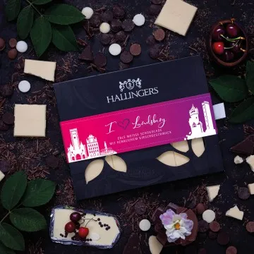 I love Landsberg - Weiss, Kirsche (Schokoladentafel, weiß)