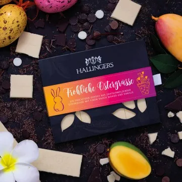 Fröhliche Ostergrüße (Schokoladentafel, weiß)