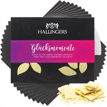 10x Glücksmomente (Schokoladentafel, weiß)