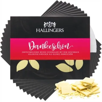 10x Dankeschön (Schokoladentafel, weiß)