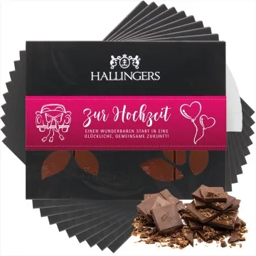 10x Zur Hochzeit Pink (Schokoladentafel, Vollmilch)