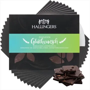 10x Herzlichen Glückwunsch (Schokoladentafel, Zartbitter)