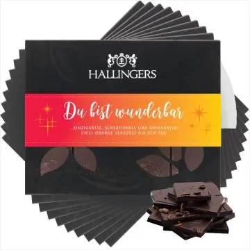 10x Du bist wunderbar (Schokoladentafel, Zartbitter)