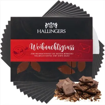 10x Weihnachtsgruß (Schokoladentafel, Vollmilch)