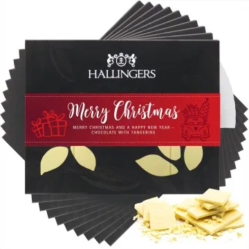10x Merry Christmas (Schokoladentafel, weiß)