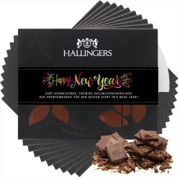 10x Happy New Year Color (Schokoladentafel, Vollmilch)