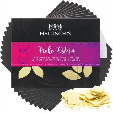 10x Frohe Ostern (Schokoladentafel, weiß)