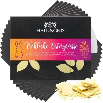 10x Fröhliche Ostergrüße (Schokoladentafel, weiß)