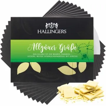 10x Allgäuer Grüße (Schokoladentafel, weiß)