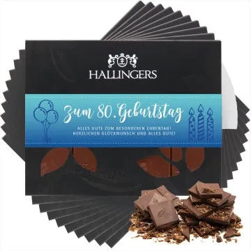 10x Zum 80. Geburtstag (Schokoladentafel, Vollmilch)