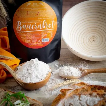 Set Bauernbrotmix, Backmix und Gärkorb (Geschenkkorb)