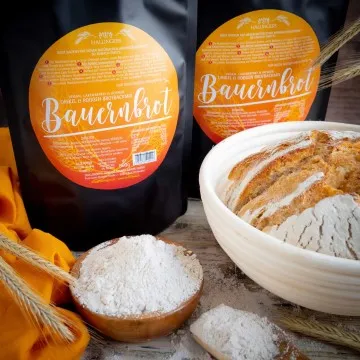 Set 2x Bauernbrotmix, Backmix und 1x Gärkorb (Geschenkkorb)