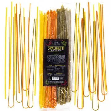 Spaghetti Mix (Aromabeutel) - Pasta aus Hartweizengries, natürlich eingefärbt (250g)