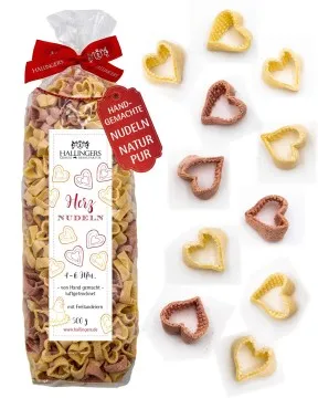 Herz Nudeln - Edel-Pasta, aus Hartweizengries