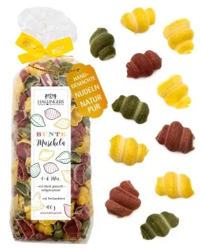 Bunte Muscheln - Edel-Pasta, aus Hartweizengries
