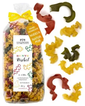 Bunte Rüscherl - Edel-Pasta, aus Hartweizengries