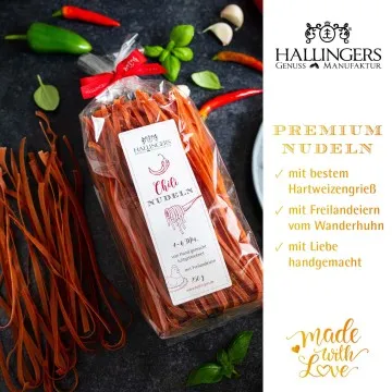 Chili Nudeln - Edel-Pasta, aus Hartweizengries