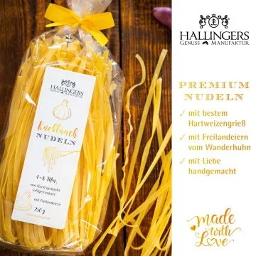Knoblauch Nudeln - Edel-Pasta, aus Hartweizengries