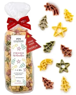 Frohe Weihnachten - Edel-Pasta, aus Hartweizengries