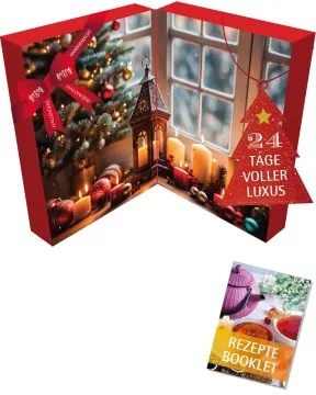 Winterzeit XXL - Feinkost-Mix-Set, loser Tee & Likör im Glas