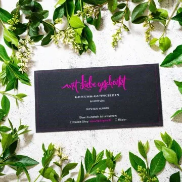 Einfach und flexibel einen Genussgutschein schenken (1Stk) - Gutschein-Motiv und -Betrag wählbar (offen)