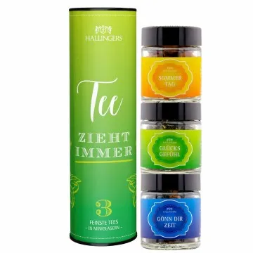 Tee zieht immer (3 Tees im Glas)